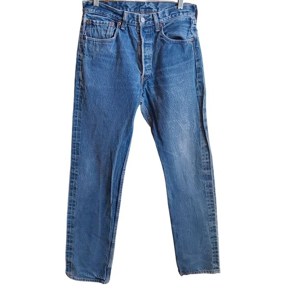31x35 Fit Vintage Y2K Levis 501 Denim Jeans 32x38 Tag Distress Grunge Punk Fade - Picture 2 of 9